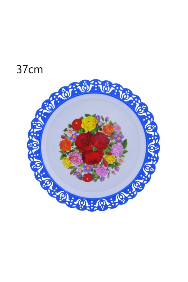 Multi-colored plastic round plate - 3