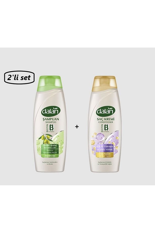Zeytinyağlı Şampuan 450 Ml + Dalan Kolay Tarama Saç Kremi 2'li Set - 1
