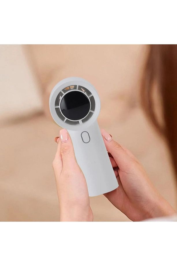 Dijital Ekranlı Mini Vantilatör - 100 Kademeli Sessiz USB Şarjlı El Fanı - 5