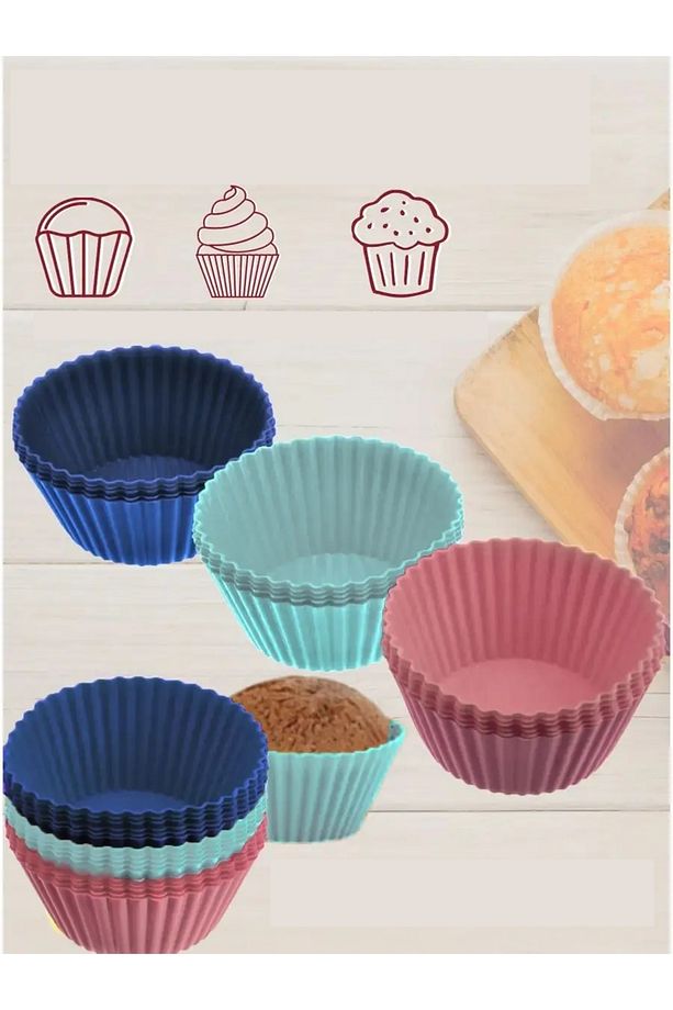Silikon Muffin Kalıbı - Sürekli Kullanım Muffin Kek Kalıbı 6 ADET 721702 - 2