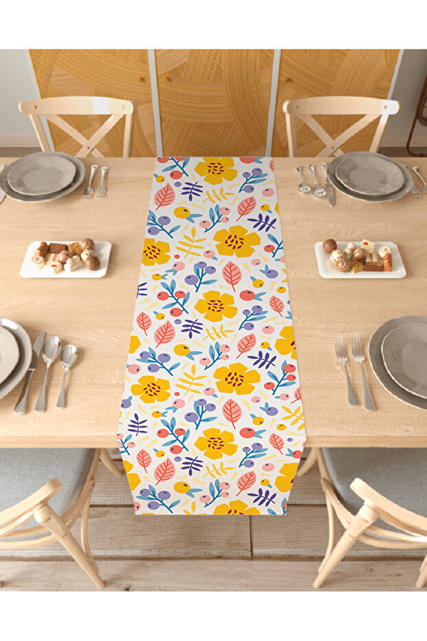 Ethnic Floral Bohemian Patterned Special Design Runner Digital Printed Decorative Tablecloth Home Decor