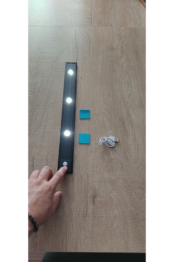 Sensörlü USB Şarjlı Dimlenebilir 3 Renk Modlu mıknatıslı Gardolap Mutfak Tezgahüstü led lamba - 3