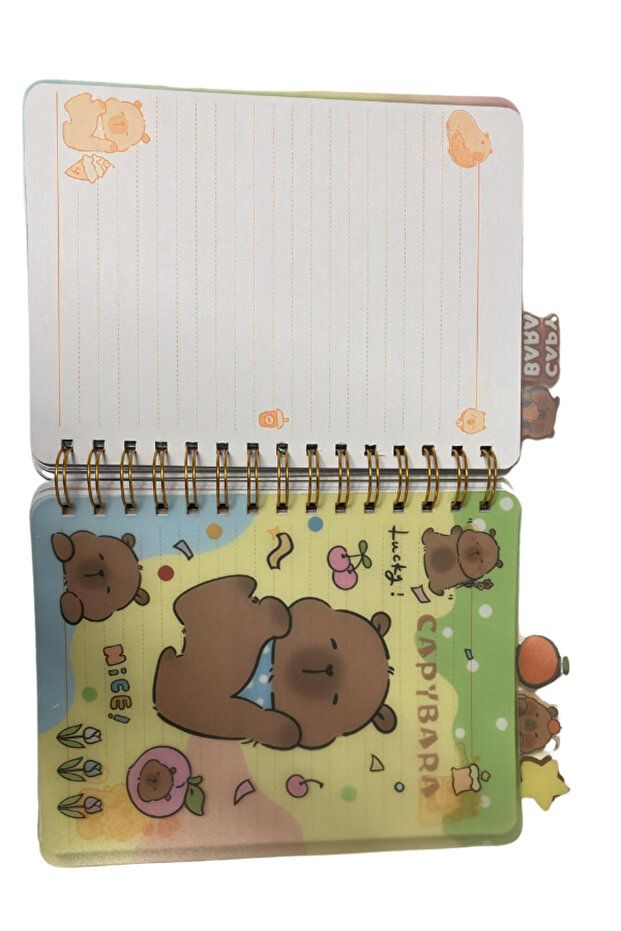 Capybara Capybara Striped Notebook with Bookmark 3D Tv Notebook Cover Variable Feature Ring Binder Notebook Gift - 4