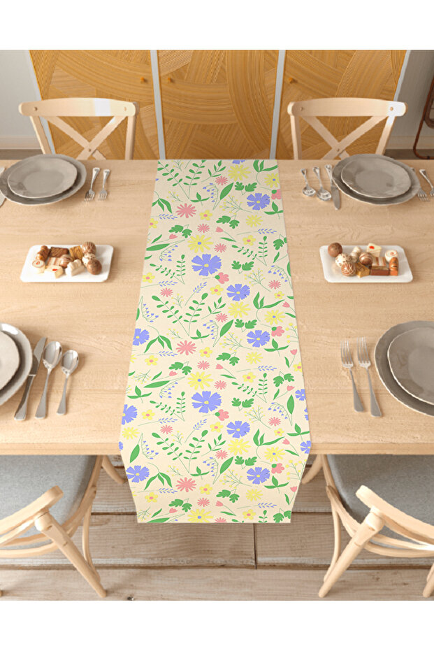 Ethnic Floral Bohemian Patterned Special Design Runner Digital Printed Decorative Tablecloth Home Decor