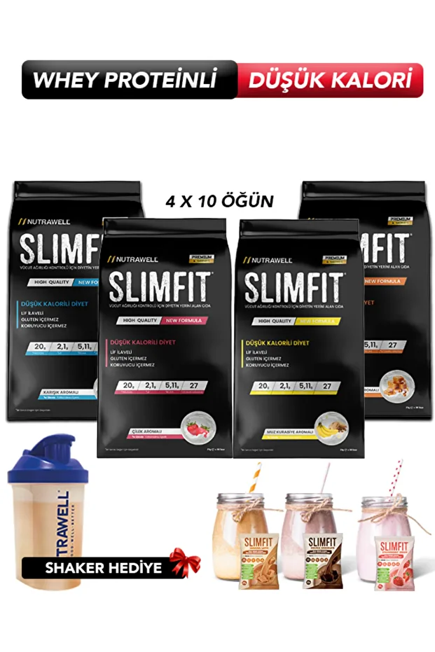 Slımfıt Whey Proteinli Öğün Tozu 4x10 Öğün Shaker Hediye - 1