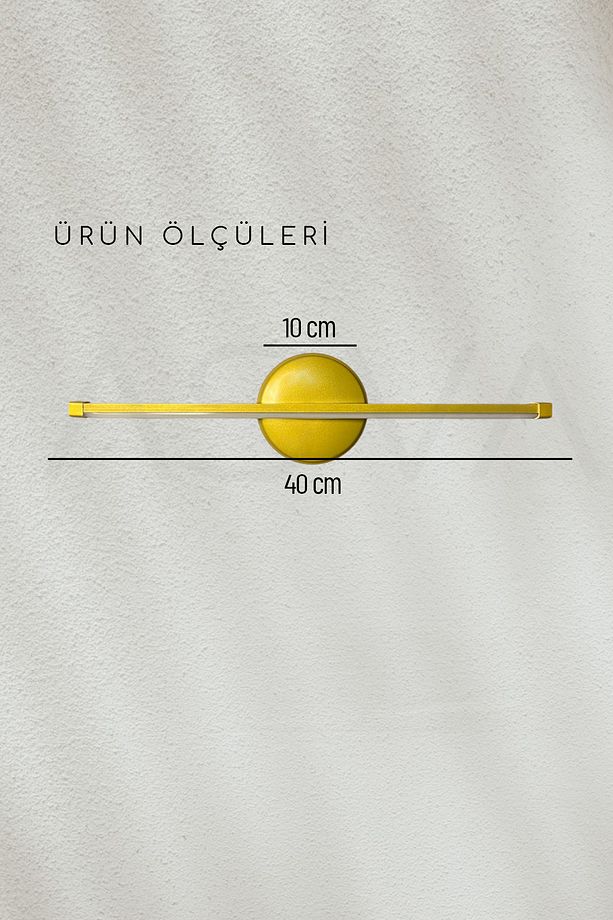 Pilli Gold Günışığı Ledli Tablo Ayna Duvar Aplik - 3
