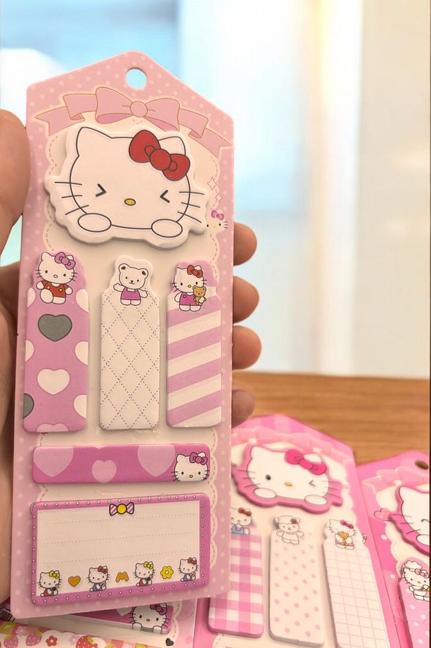 Hello Kitty Figürlü Sevimli Postit Yapışkanlı Not Seti Sanrio Postit - 4