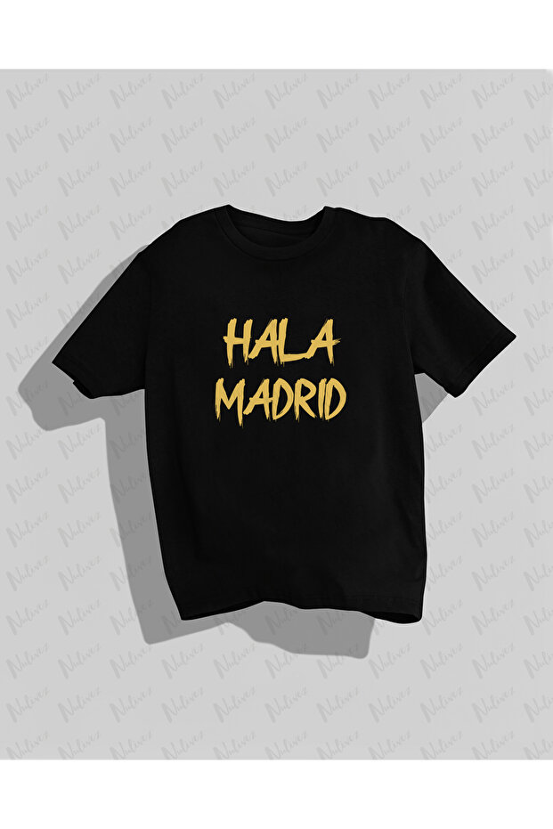 تي شيرت مطبوع بتصميم ريال مدريد عالي الجودة للجنسين مقاس كبير