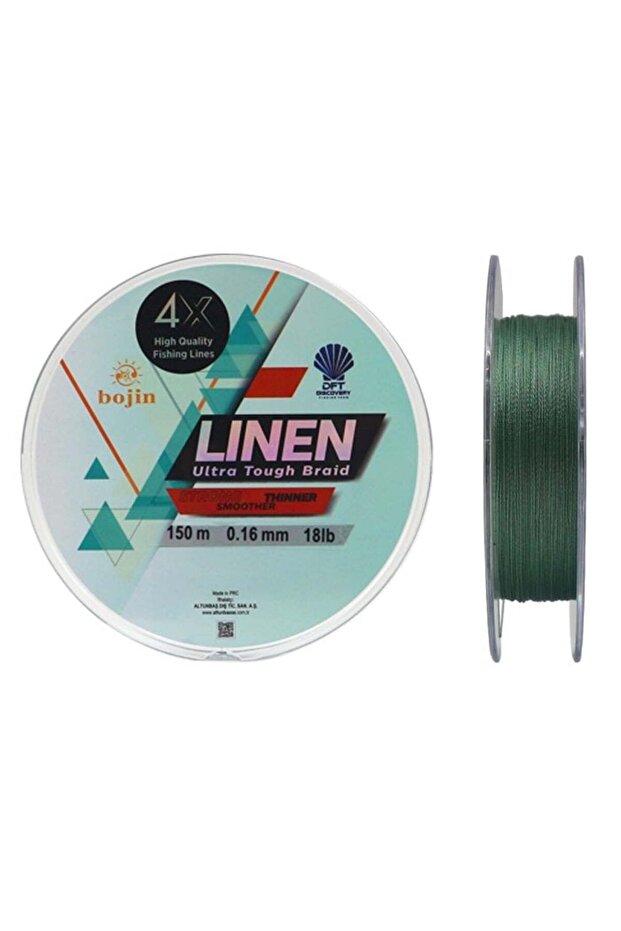 Dft 4X Linen 150Mt Green Fishing Line 0.16mm