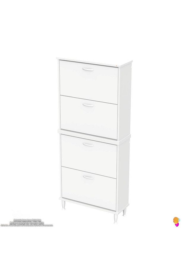Umay' 2 Li Kapı Önü 72 X 160 X 25,5 Cm’ Lik 4 Düşer Kapak 8 Göz Bölmeli Ayakkabılık - 6