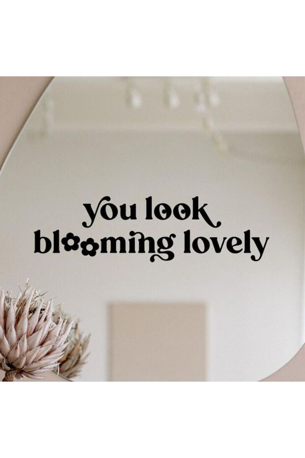 You Look Amazing | You Look Good | Decorative Wall Mirror Glass Decoration Writing Sticker Black 4-Piece