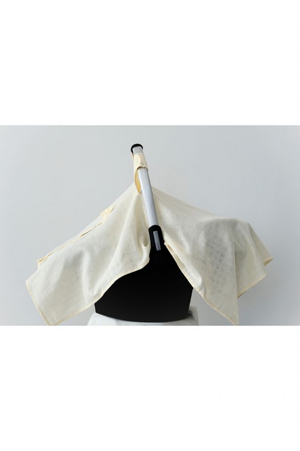 ( İsim Nakışlı )Tek Kat Müslin Kumaş Çıt Çıtlı Puset Örtüsü  75x100cm (Ekru) - 6