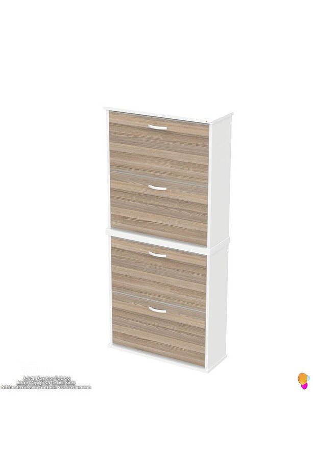 Umay' 2 Li Asma Antre Hol 72 X 148 X 25,5 Cm’ Lik 4 Düşer Kapak 8 Göz Bölmeli Ayakkabılık - 6
