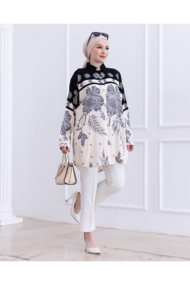 Oversize Oval Cut Viscose Tunic
