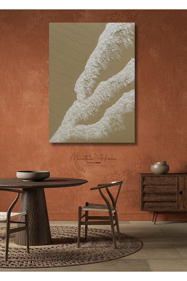 Dokulu Bohem Modern Alçı Kanvas Tablo - 1
