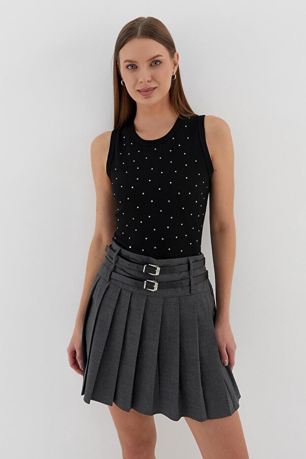 Stone Printed Undershirt Black - 2