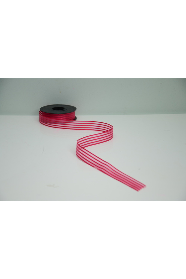Pink 5 Stripes Chiffon Ribbon 2.5 cm X 5 Meters for Gift Package, Bouquet, Wedding and Decoration