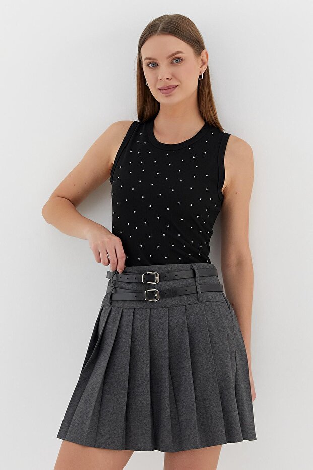 Stone Printed Undershirt Black - 3