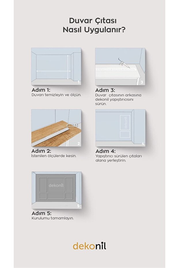 Pinterest İskandinav MDF Oval Duvar Çıtası 70*235cm (1 Adet) - 7