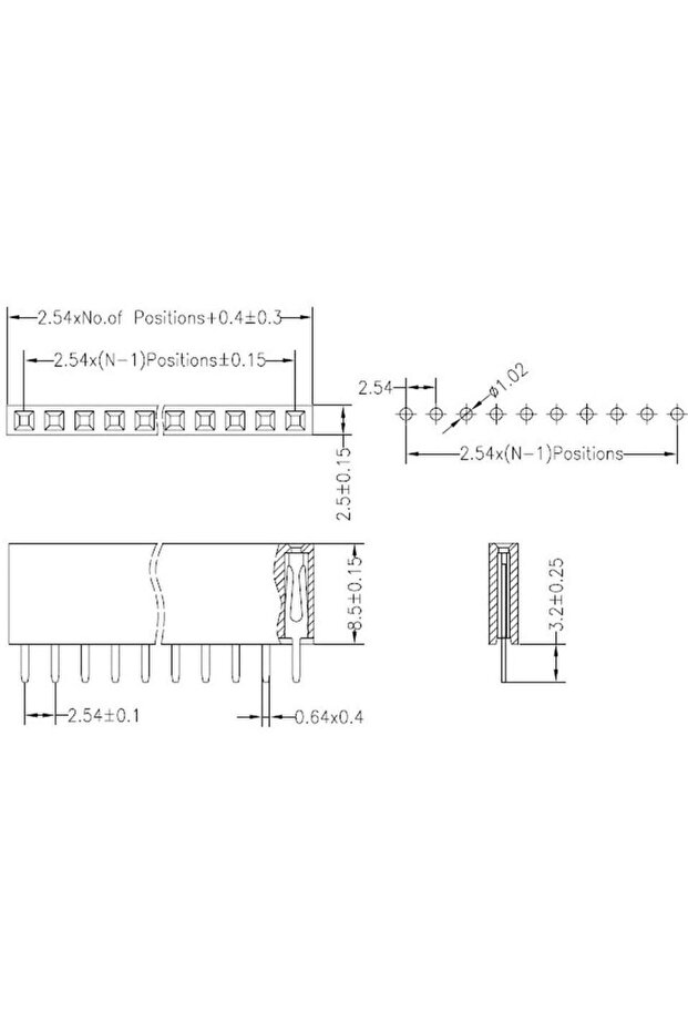 120 Adet Header Seti 2,54mm Dişi 4-20 Pin 8 Çeşit Şeffaf Çantada - 6