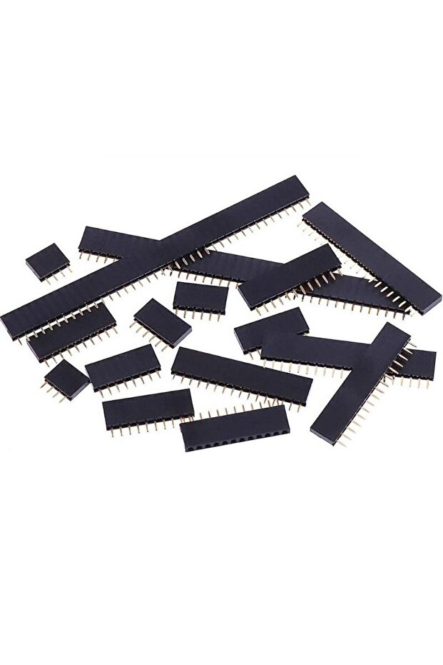 120 Adet Header Seti 2,54mm Dişi 4-20 Pin 8 Çeşit Şeffaf Çantada - 5