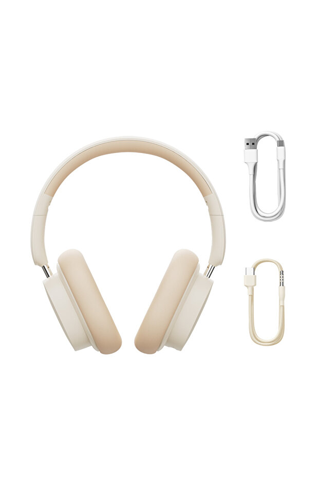 BASEUS Bowie D05 Wireless Bluetooth Headset Foldable HiFi Stereo Music Headphone - Creamy White