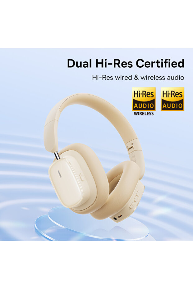 Baseus Bowie H1i Noise-Cancellation Wireless Headphones - 100H Playtime ANC Headset - White - 2