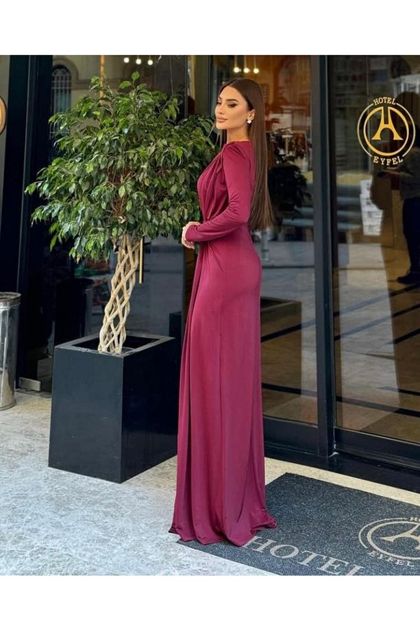 Drapeli uzun örme elbise - 3