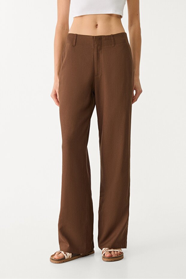 بنطلون مستقيم الساق من مزيج الكتان - 3