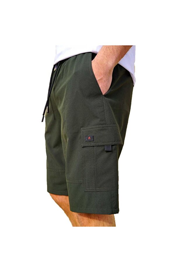 Khaki Cargo Pocket Pack Men's Water Repellent Swim Shorts Swimsuit