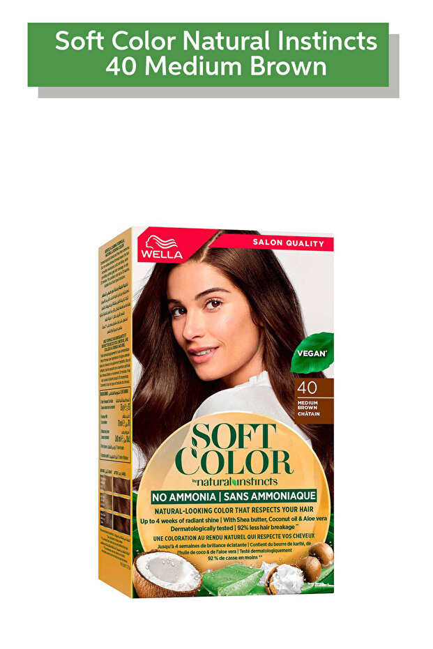 Soft Color - Natural Instincts Hair Color, Aloe Vera & Shea Butter - 40 Medium Brown