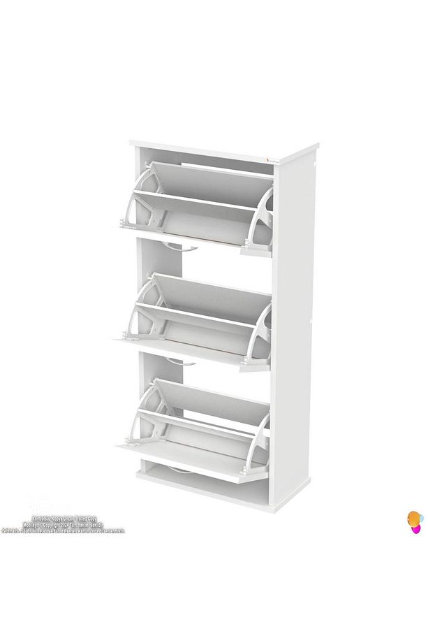 Varbi Asma Kapı Önü 52x115x25,5 Cm’ Lik 3 Düşer Kapak 6 Göz Bölmeli Ayakkabılık - 8