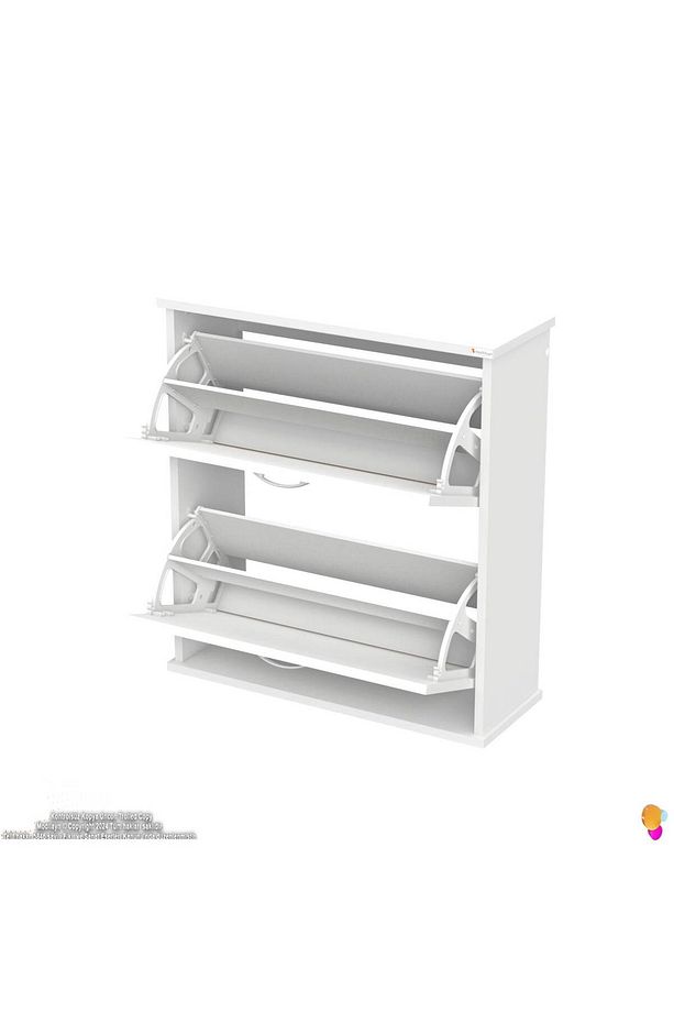 Umay Kapı Önü 72 X 90 X 25,5 Cm’lik 2 Düşer Kapak 4 Göz Bölmeli Ayakkabılık - 7