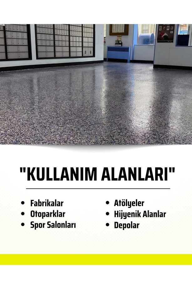 Kaydırmaz Pullu Zemin Kaplama, Antibakteriyel, Su Geçirmez, Estetik Flake Sistem İç ve Dış Cephe - 4