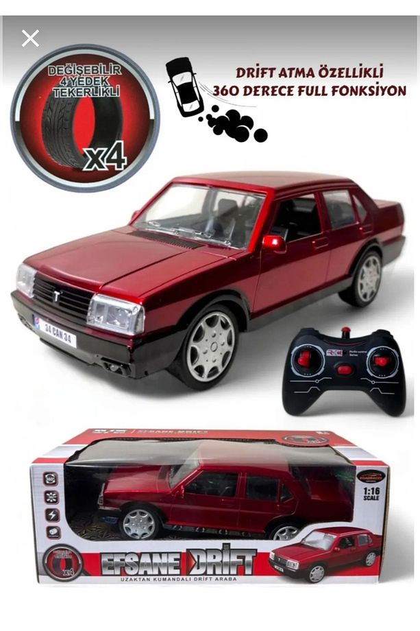 Efsane Drift Tofaş Şahin RC Araba - Uzaktan Kumandalı, Hızlı ve Gerçekçi Sürüş Keyfi Kırmızı - 7