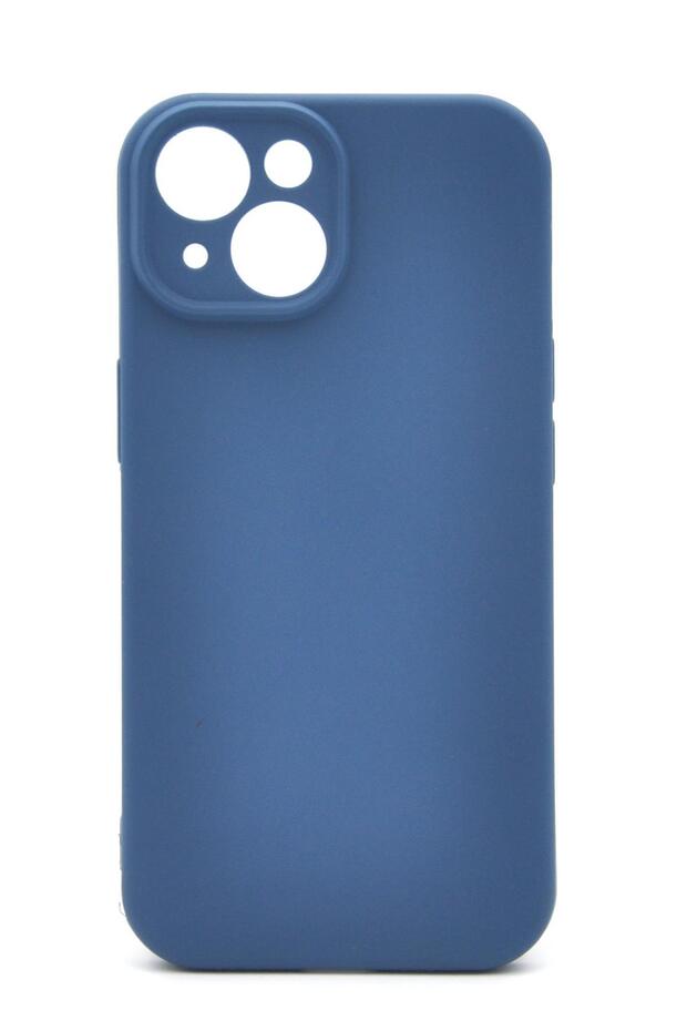 iPhone 14 Compatible Solid Color Flexible Soft Silicone Case Rubber Indigo Blue