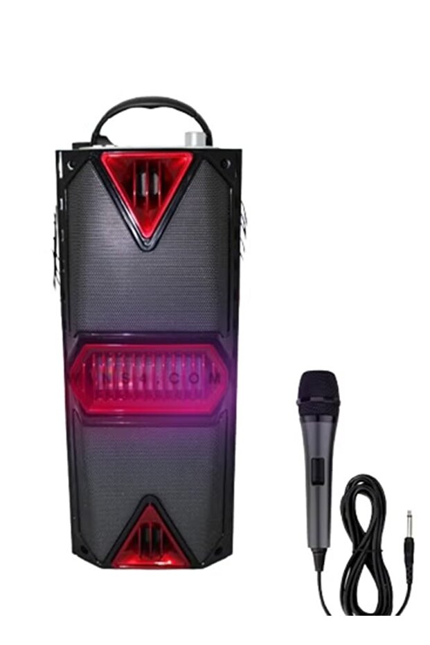 Portable Wireless Speaker and Sound System with Trolley with Mic & Remote Control Black - 1