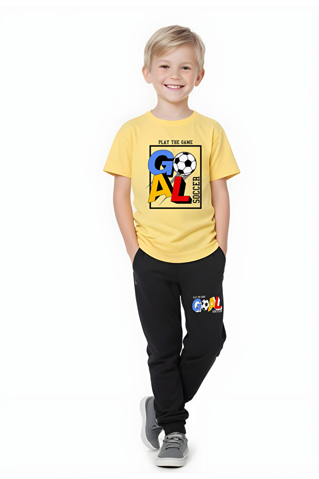 Boy's Seasonal Goal Printed Bottom-Top Suit