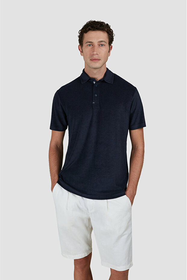 Cotton Polyester Polo Shirt with Buttons