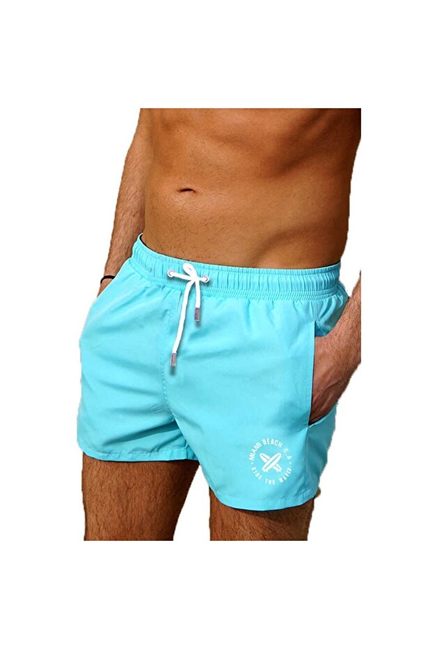 Mint Water Repellent Feature B Printed Men's Short Sea Shorts Swimwear - 2202