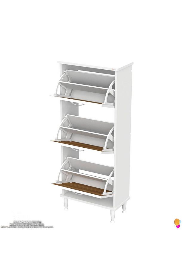 Varbi Kapı Önü 52 X 127 X 25, 5 Cm’ Lik 3 Düşer Kapak 6 Göz Bölmeli Ayakkabılık - 7