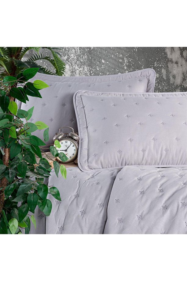 Clasy Microfiber Nakışlı Çift Kişilik Yatak Örtüsü Seti Aspendos - 3
