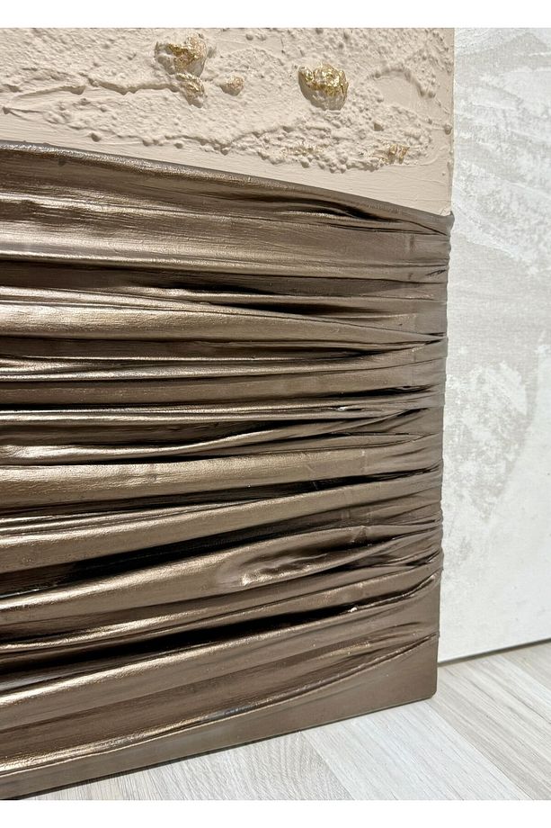 Dokulu Alçı Tablo – Lunar Drapery | El Yapımı 3D Dekoratif Duvar Tablosu - 5