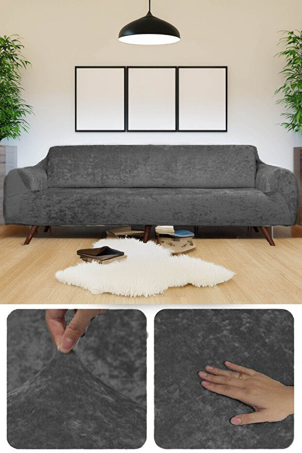 3-Seater Sofa Cover with Velvet Rubber | Sofa Cover | Sofa Bed Cover Case