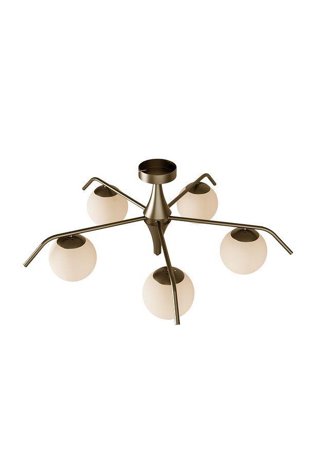 Orlena Eskitme 5’li Küre Avize Opal Cam Retro Minimalist Aydınlatma - 8