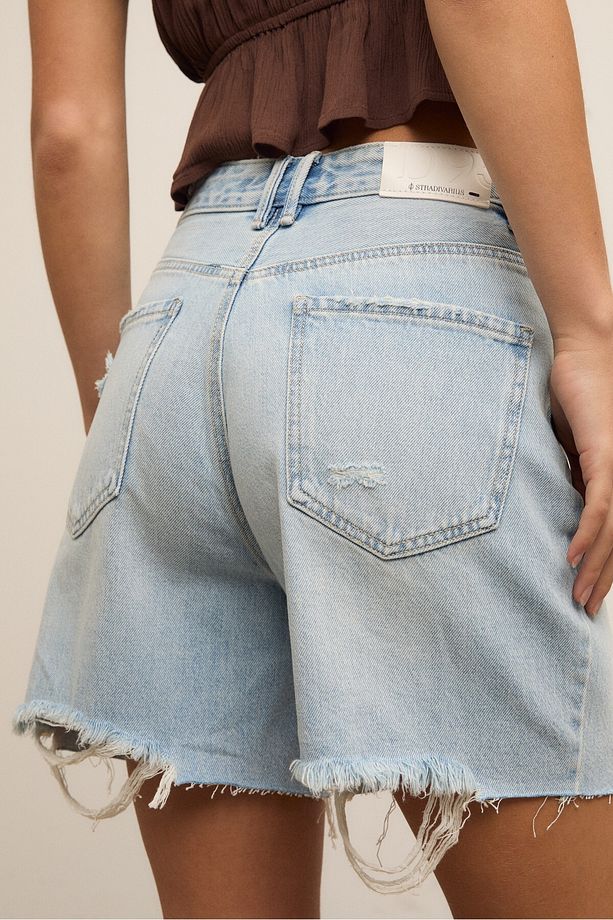 Uzun Denim Şort - 4