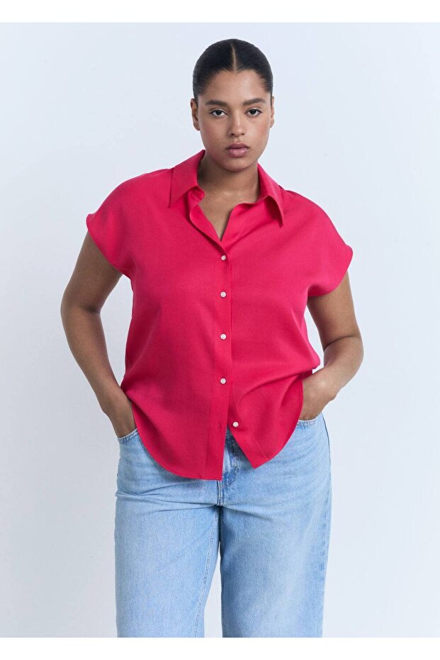 Kolsuz lyocell gömlek - 5