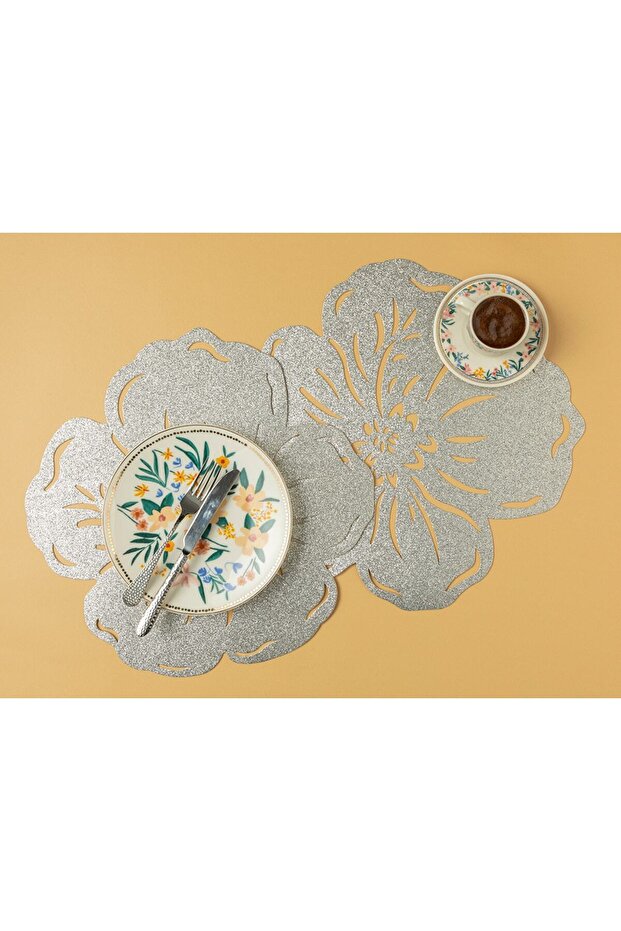 Veronika Pvc 2-Piece American Service Set 38 cm Silver