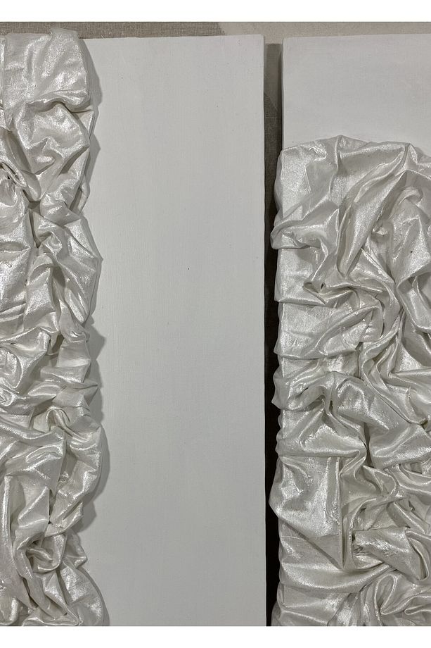 2'li Dokulu Alçı Tablo - Denge ve Kaos | El Yapımı 3D Dekoratif Duvar Tablosu Metalik - 4