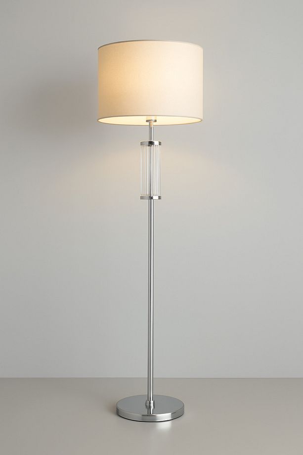 Elora Krom Cam Gövdeli Modern Lambader - 2